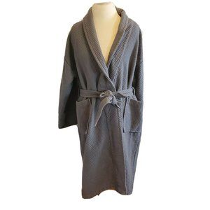 Vera Wang White Label Quilted Bathrobe Robe Gray